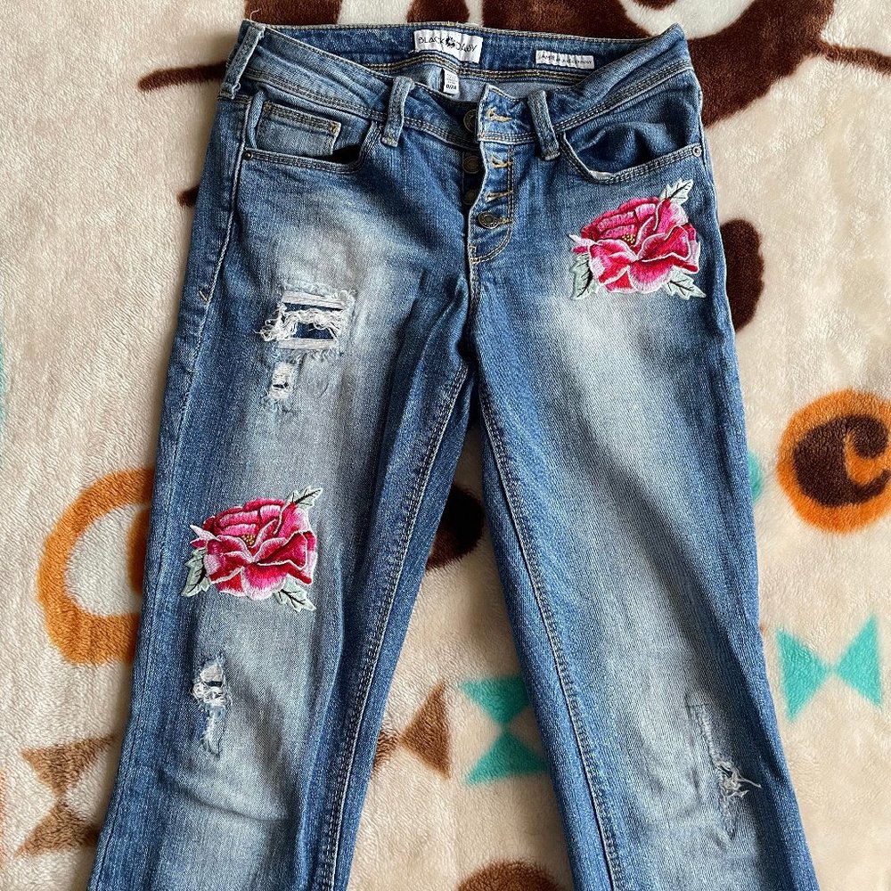 Floral Embroidered Jeans